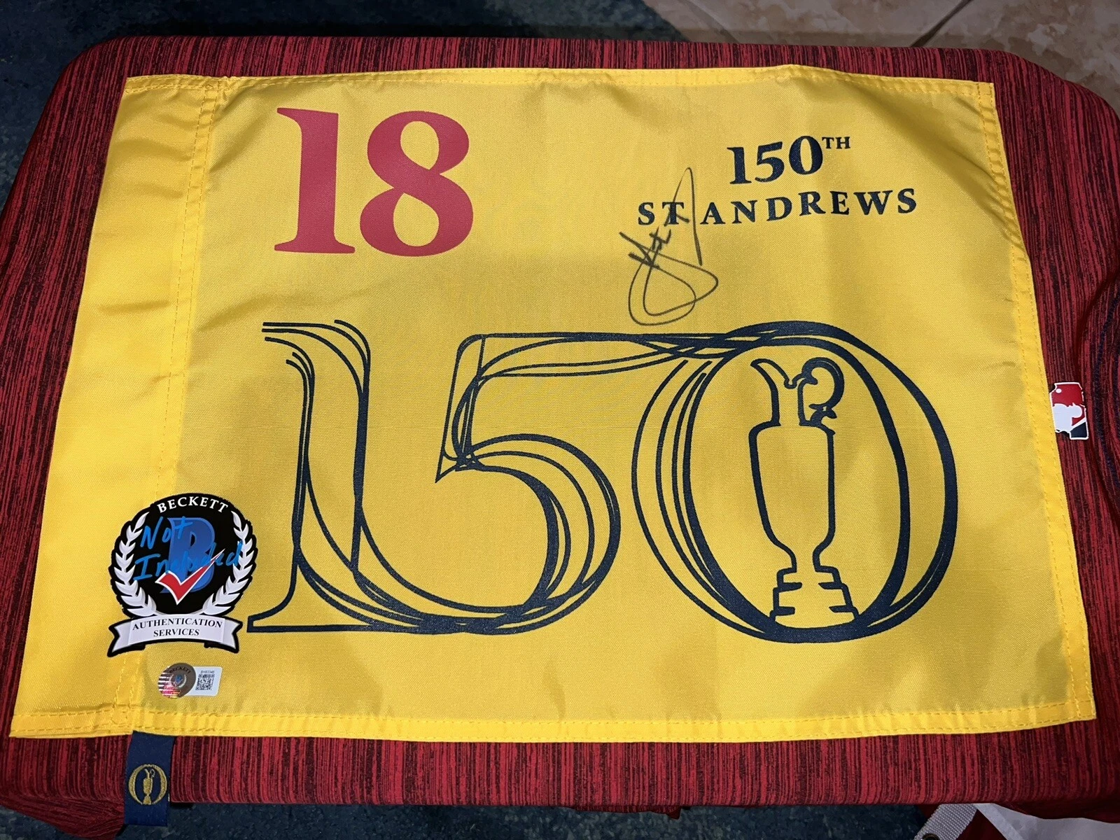 Cameron Smith Signed Official 2022 British Open Flag 150th LIV Beckett