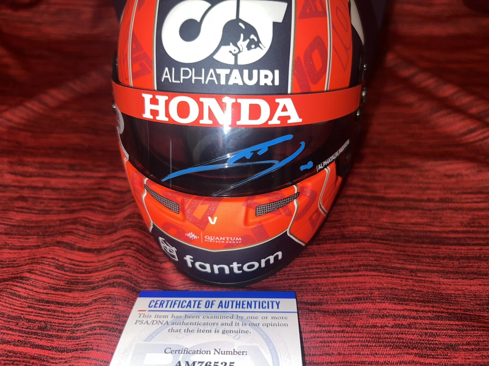 Pierre Gasly Signed Official Alpha Tauri Mini Helmet 1:2 2021 Season PSA/DNA