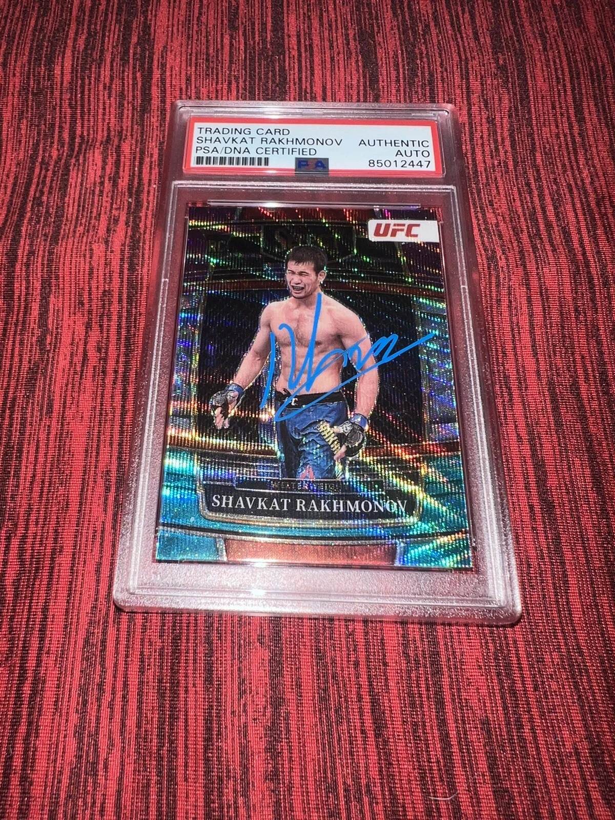 Shavkat Rakhmonov Signed 2022 Panini Select Tri Color Wave UFC Card PSA/DNA