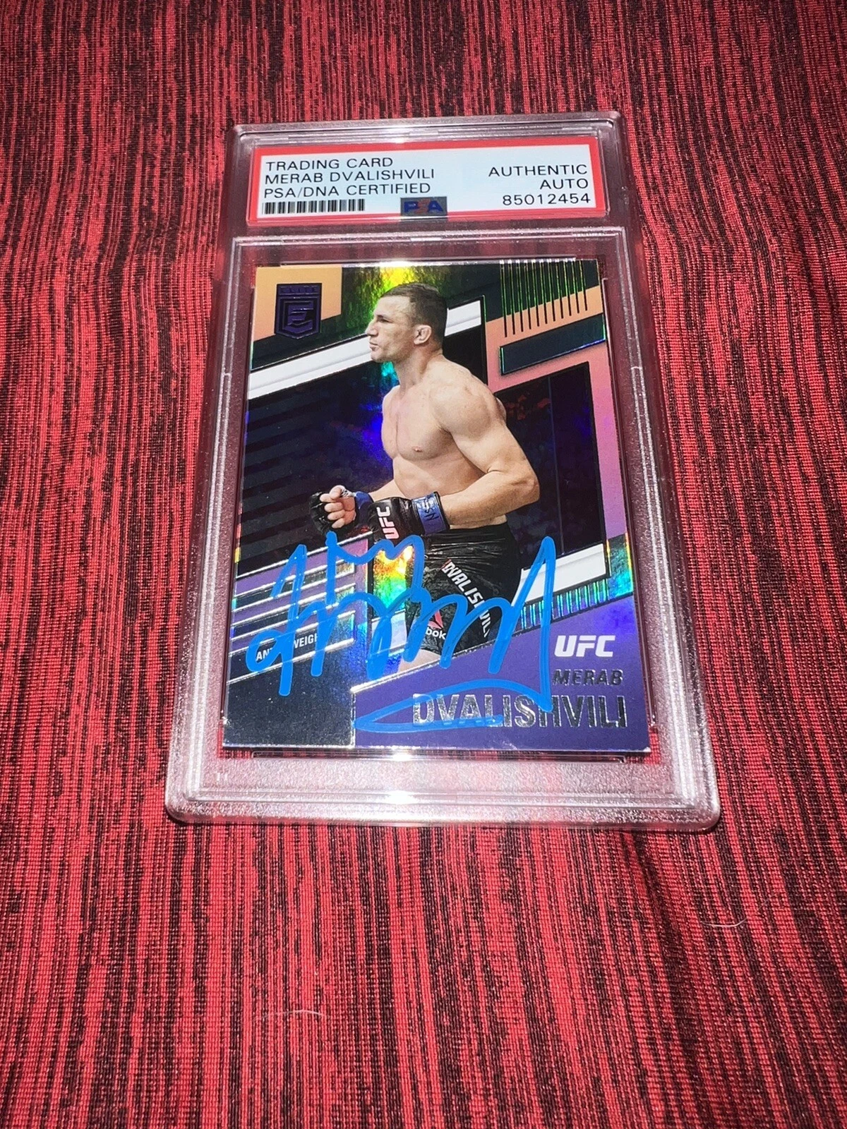 Merab Dvalishvili Signed 2022 Panini Chronicles Elite UFC Trading Card PSA/DNA