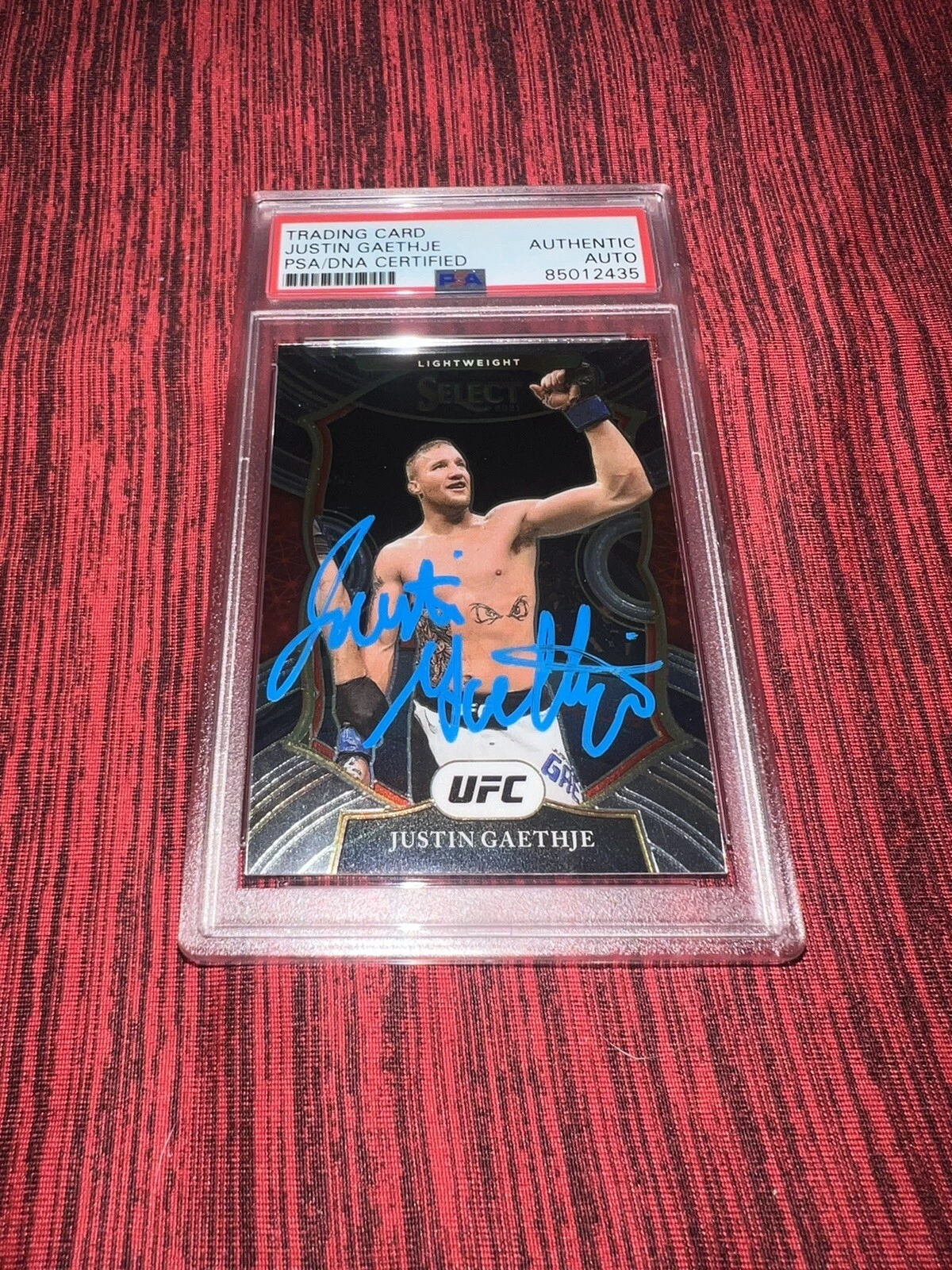 Justin Gaethje Signed 2021 Panini Select Concourse UFC Trading Card PSA/DNA