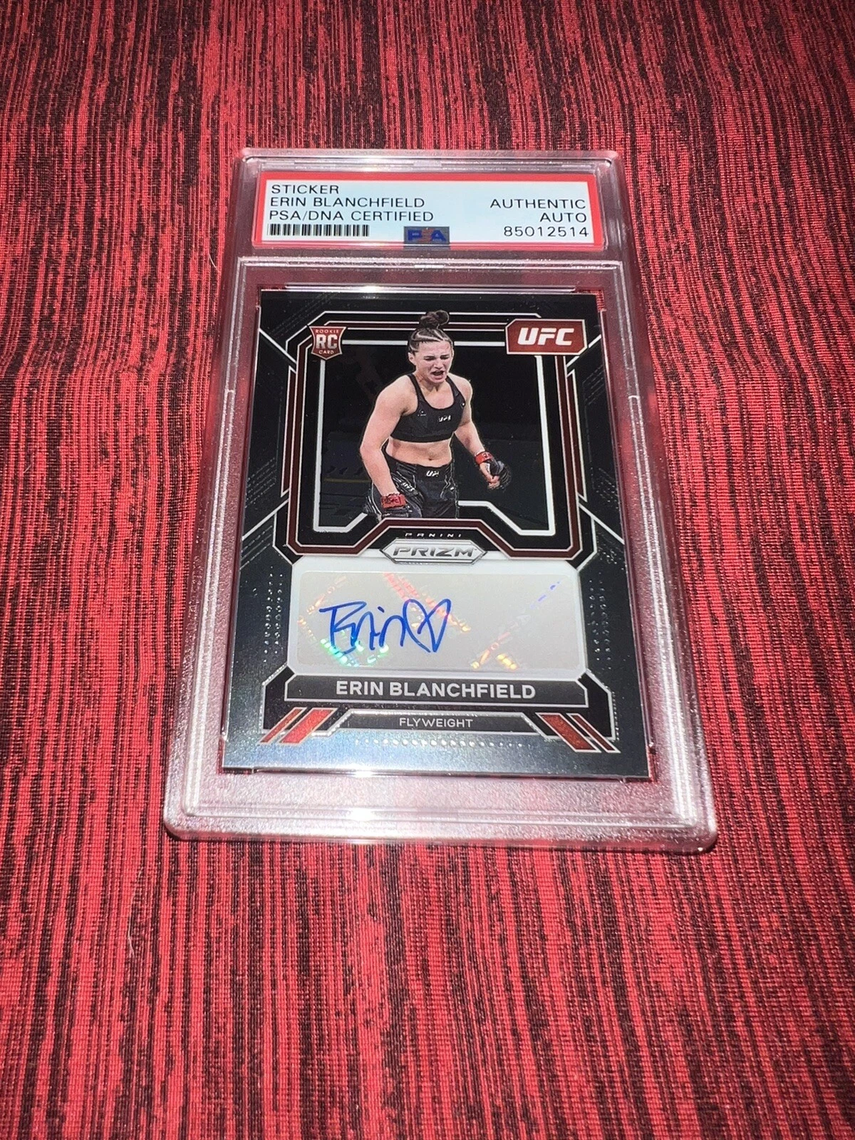 Erin Blanchfield Signed 2023 Panini Prizm Rookie Auto UFC Trading Card PSA/DNA