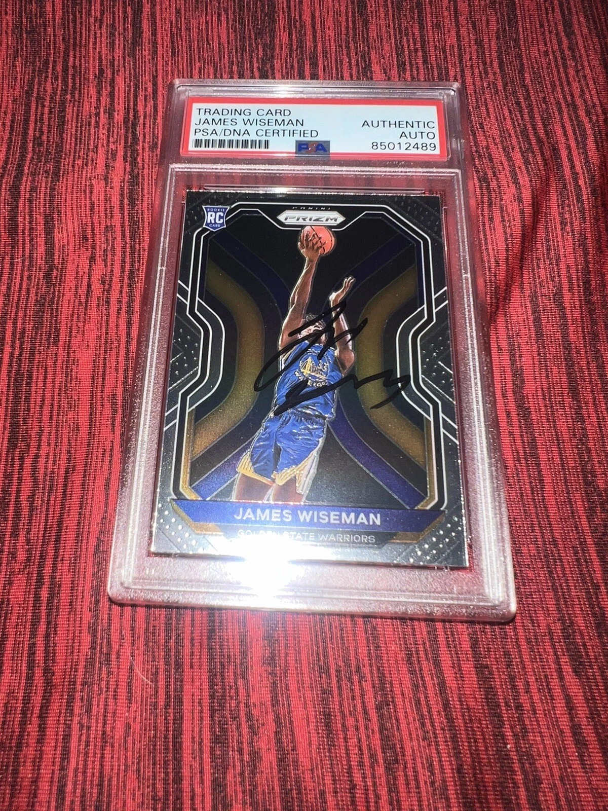 James Wiseman Signed 20-21 Panini Prizm Rookie Trading Card Warriors PSA/DNA