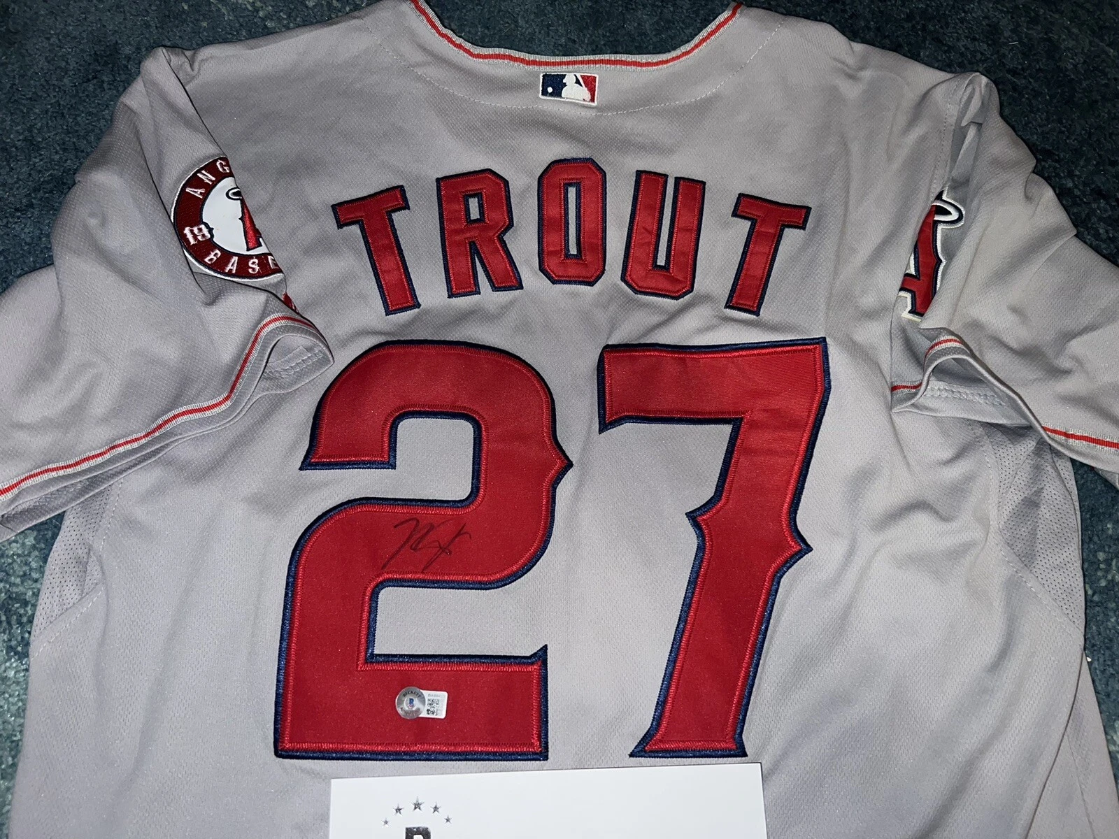 Mike Trout Signed Los Angeles Angels Jersey American League MVP Star Beckett