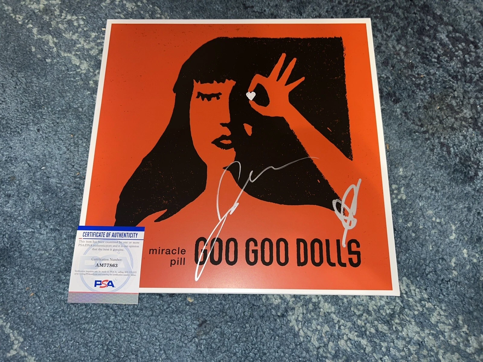 John Rzeznik & Robby Takac Signed Miracle Pill Vinyl Album Goo Goo Dolls PSA