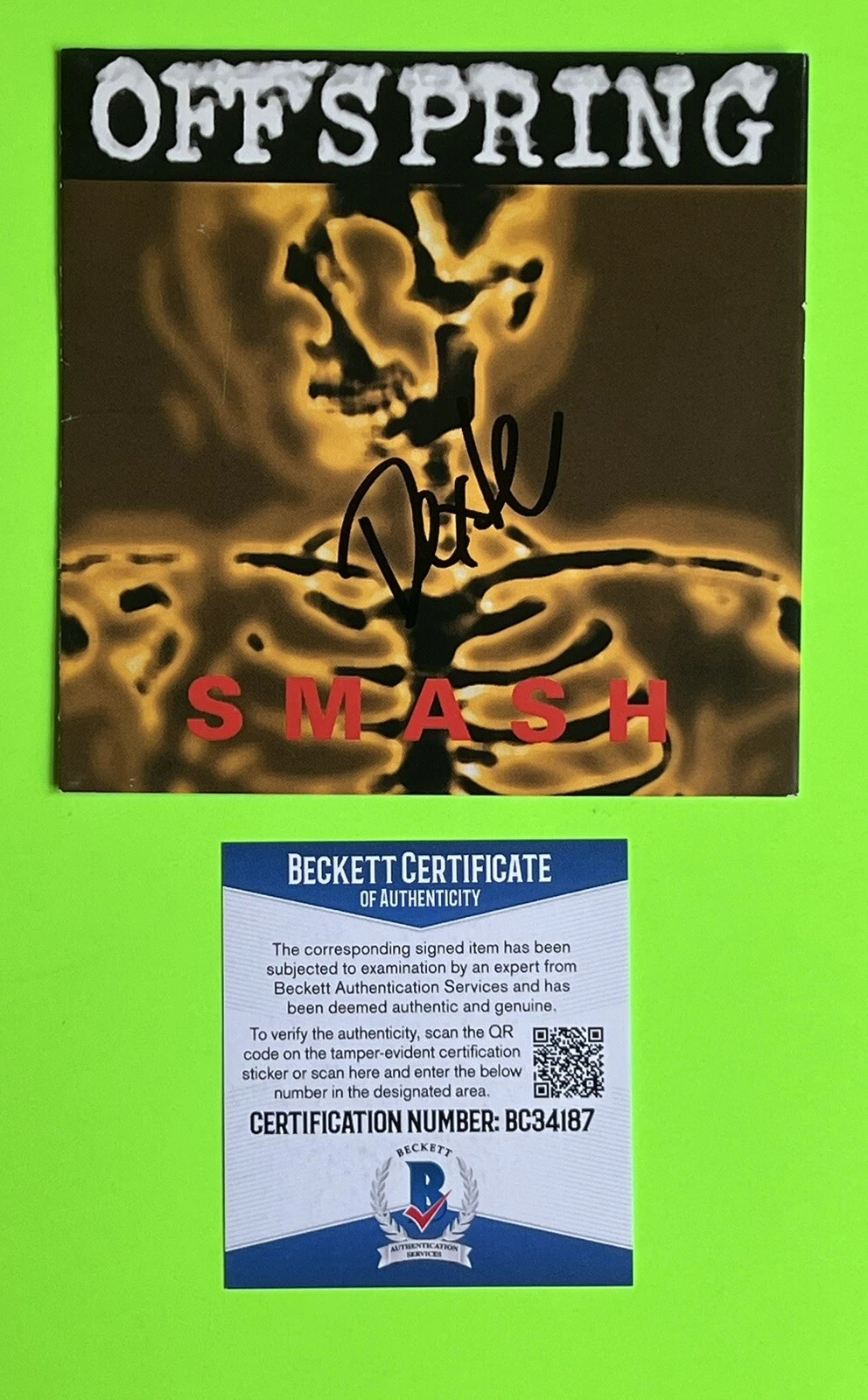 Dexter Holland SIGNED Autographed The Offspring Smash CD Cover Beckett COA