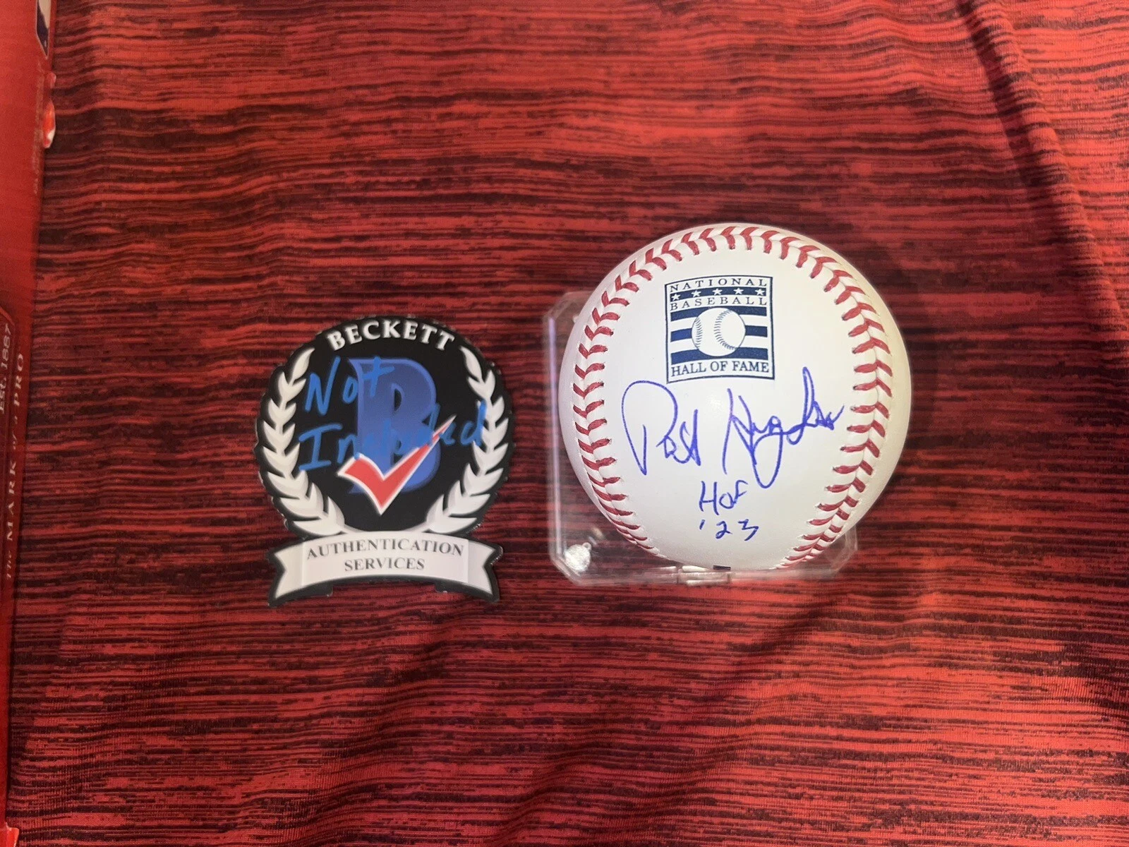 Pat Hughes Signed Official Hall Of Fame Baseball Cubs Ford Frick 23 Beckett #2