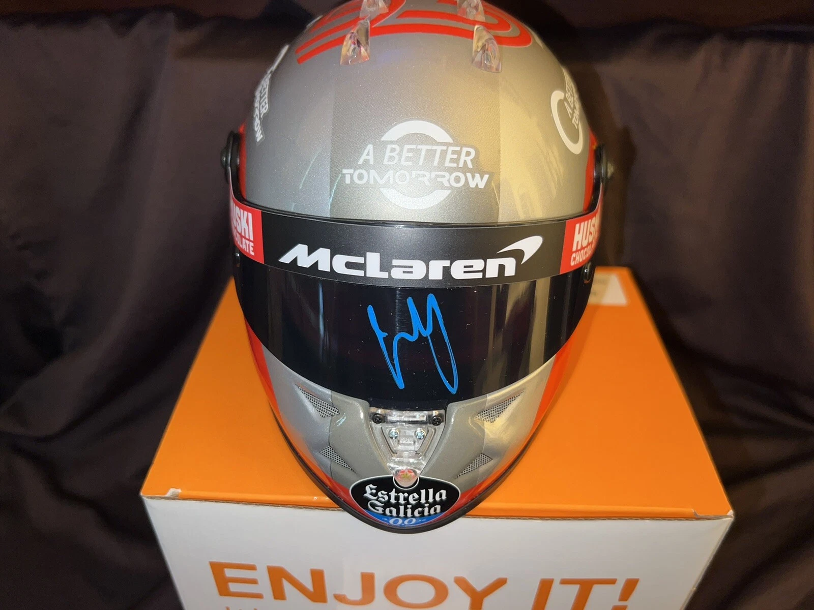 Carlos Sainz Signed Official 2020 Season Mini Helmet 1:2 Ferrari Mclaren PSA/DNA