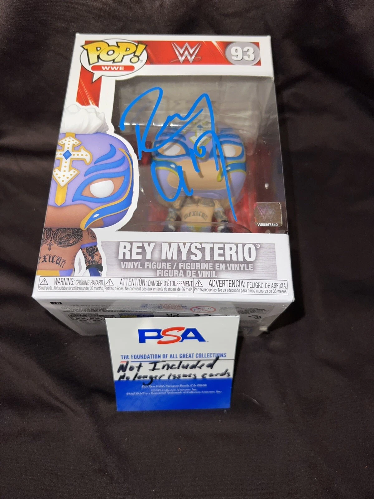 Rey Mysterio Signed Official WWE Funko Pop Figure Wrestling Legend PSA/DNA