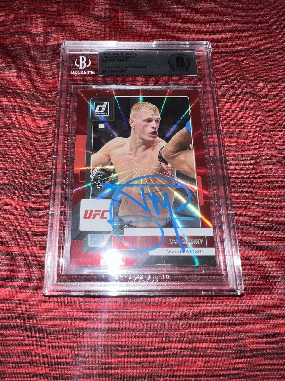 Ian Garry Signed 2023 Panini Donruss Holo Red Laser Trading Card Future Beckett