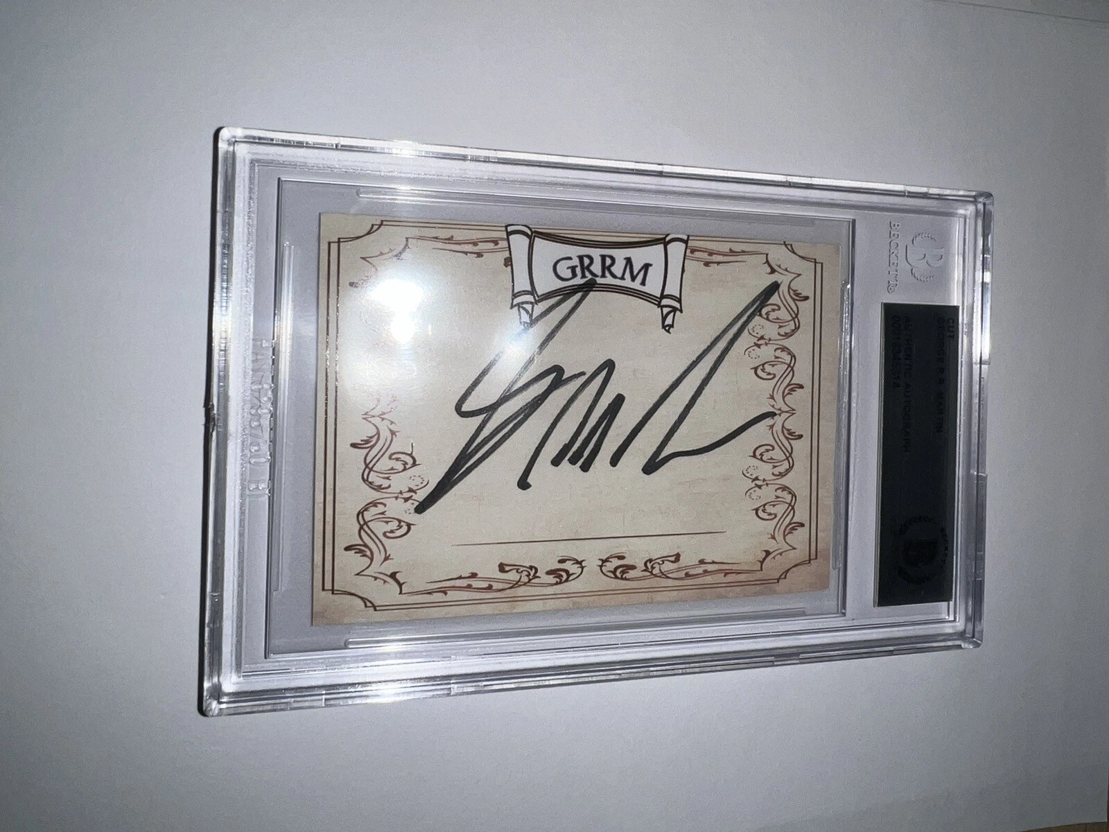 George R. R. Martin Signed Book Plate Cut Game Of Thrones Legend Beckett Slab