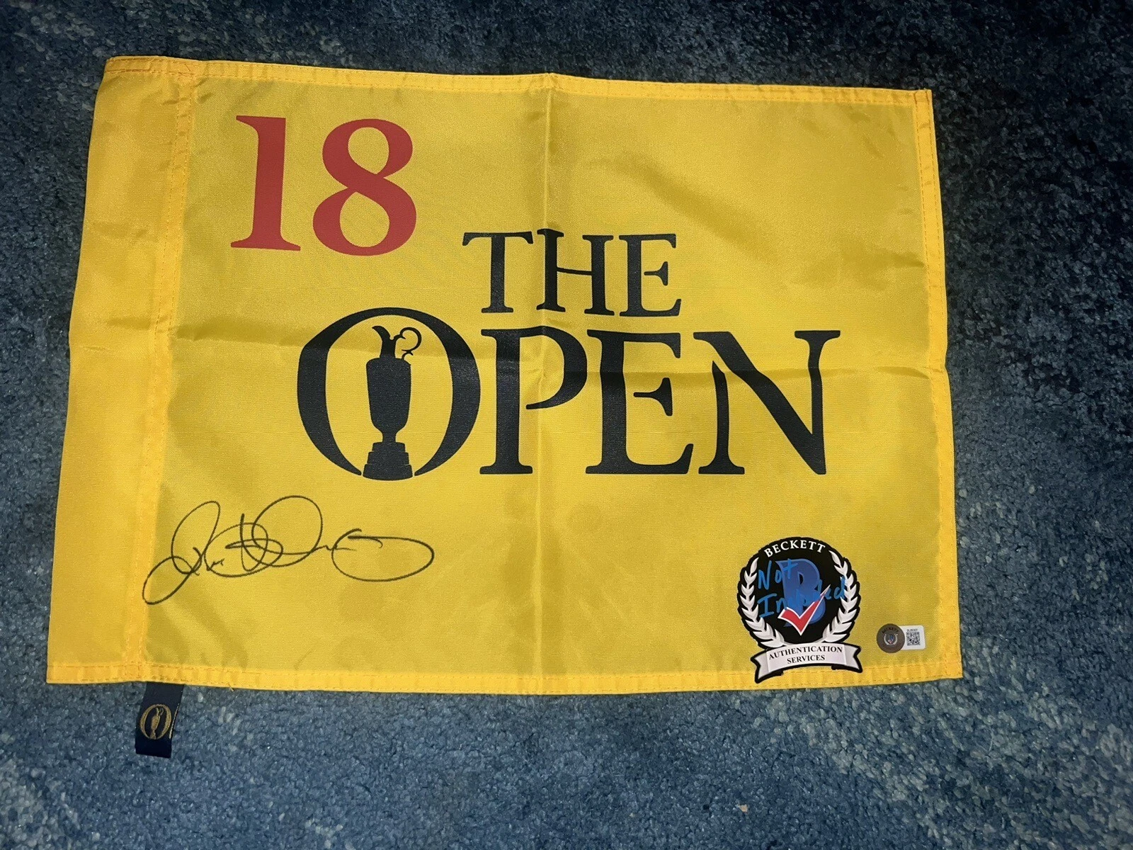 Rory McIlroy Signed Official Undated British Open Championship Flag Beckett #3