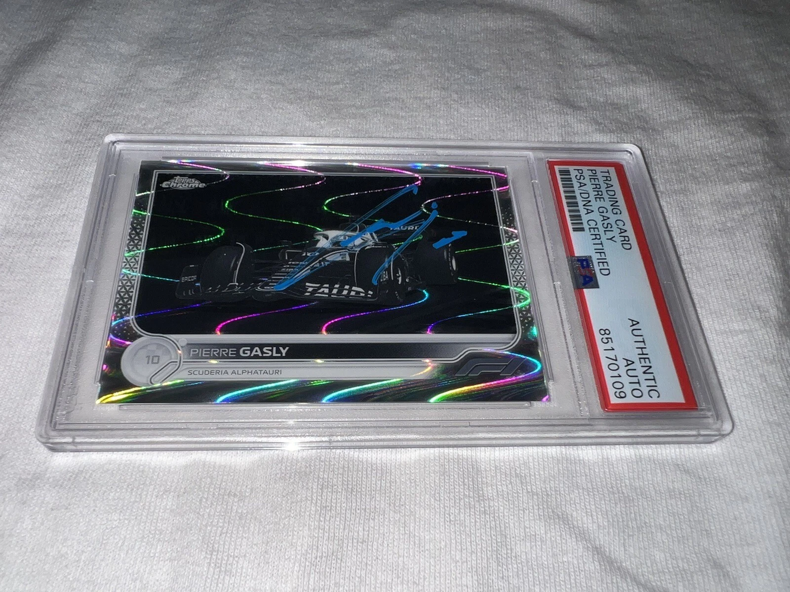 Pierre Gasly Signed 2022 Topps Chrome F1 Card #46 Alphatauri PSA/DNA