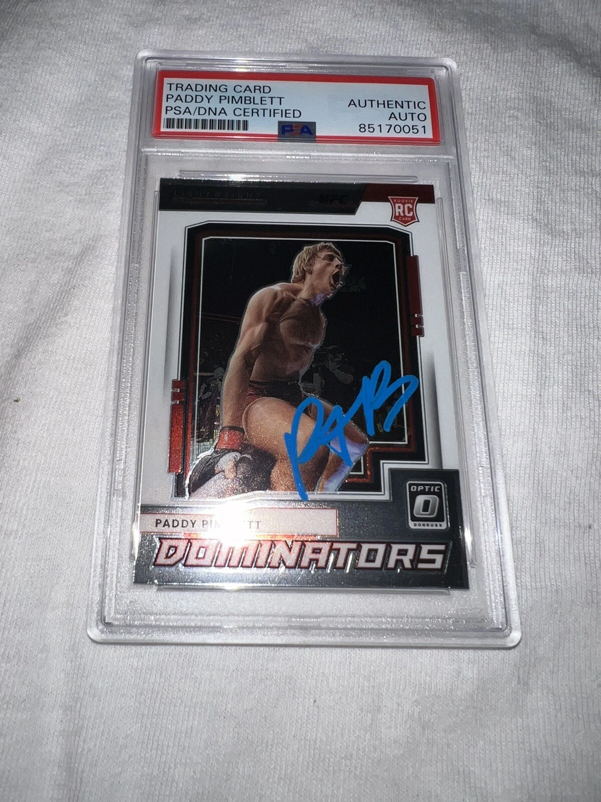 Paddy Pimblett Signed 2022 Panini Optic Dominators UFC Trading Card PSA/DNA #2