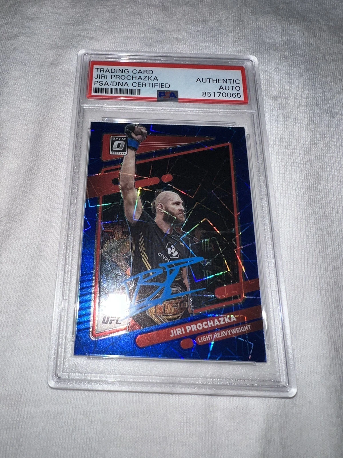Jiri Prochazka Signed 2022 Panini Donruss Optic Blue UFC Trading Card PSA/DNA