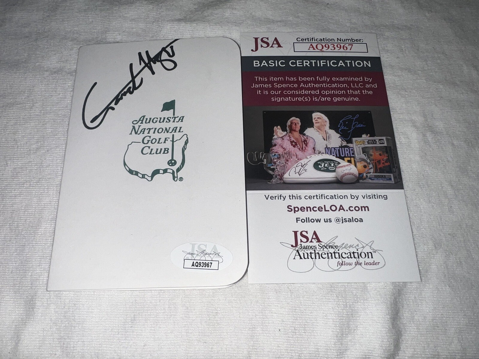 Garrick Higgo Signed Masters Scorecard PGA Superstar Champion JSA Auth #2