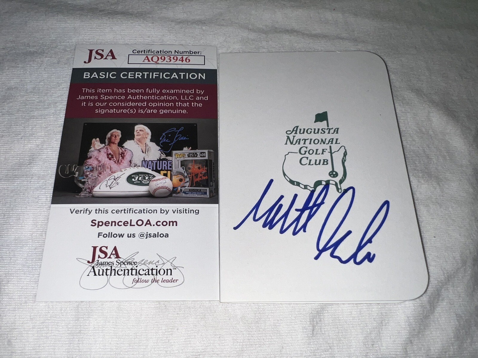 Matt Fitzpatrick Signed Masters Scorecard PGA Superstar Champion JSA Auth