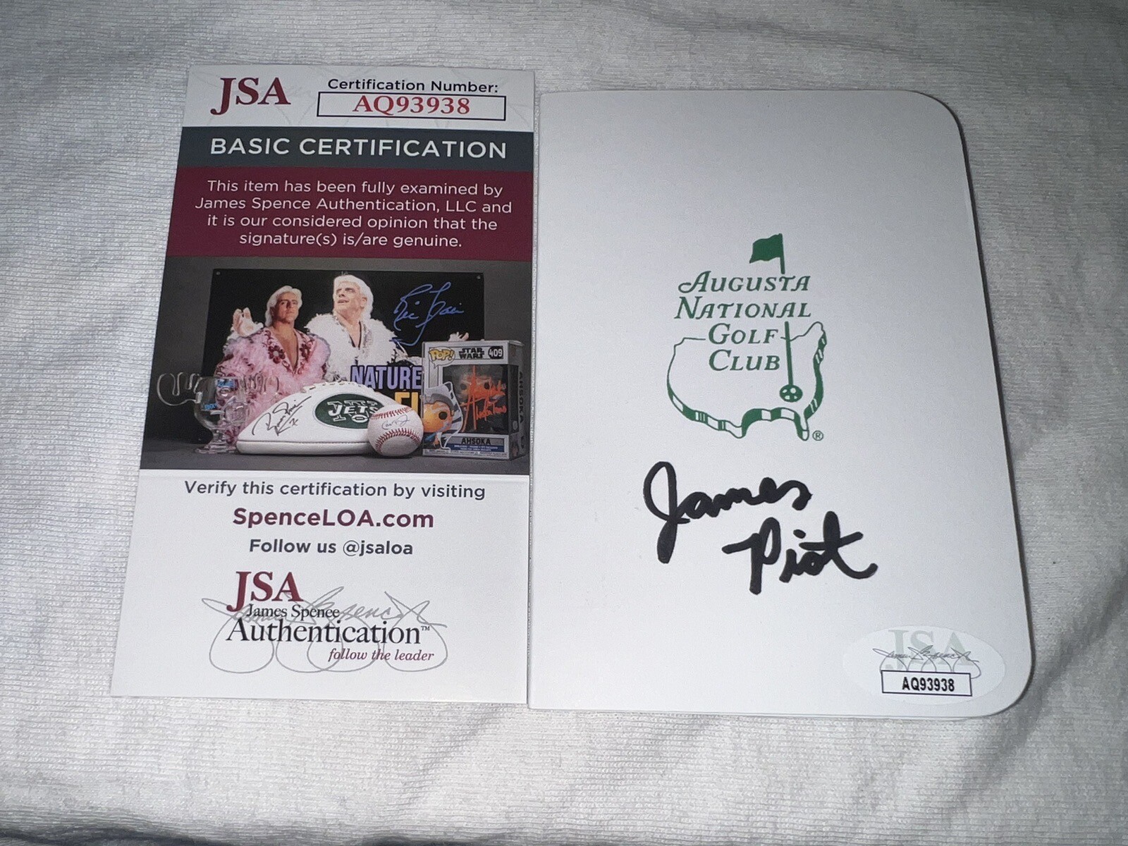 James Piot Signed Masters Scorecard PGA LIV Champion JSA Auth