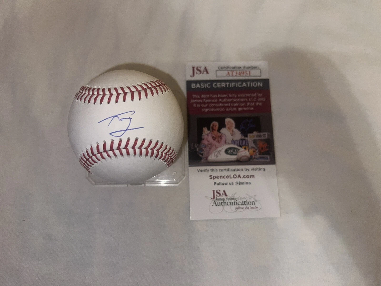 Sebastian Walcott Signed Official Major League Baseball Texas Rangers TP JSA #4
