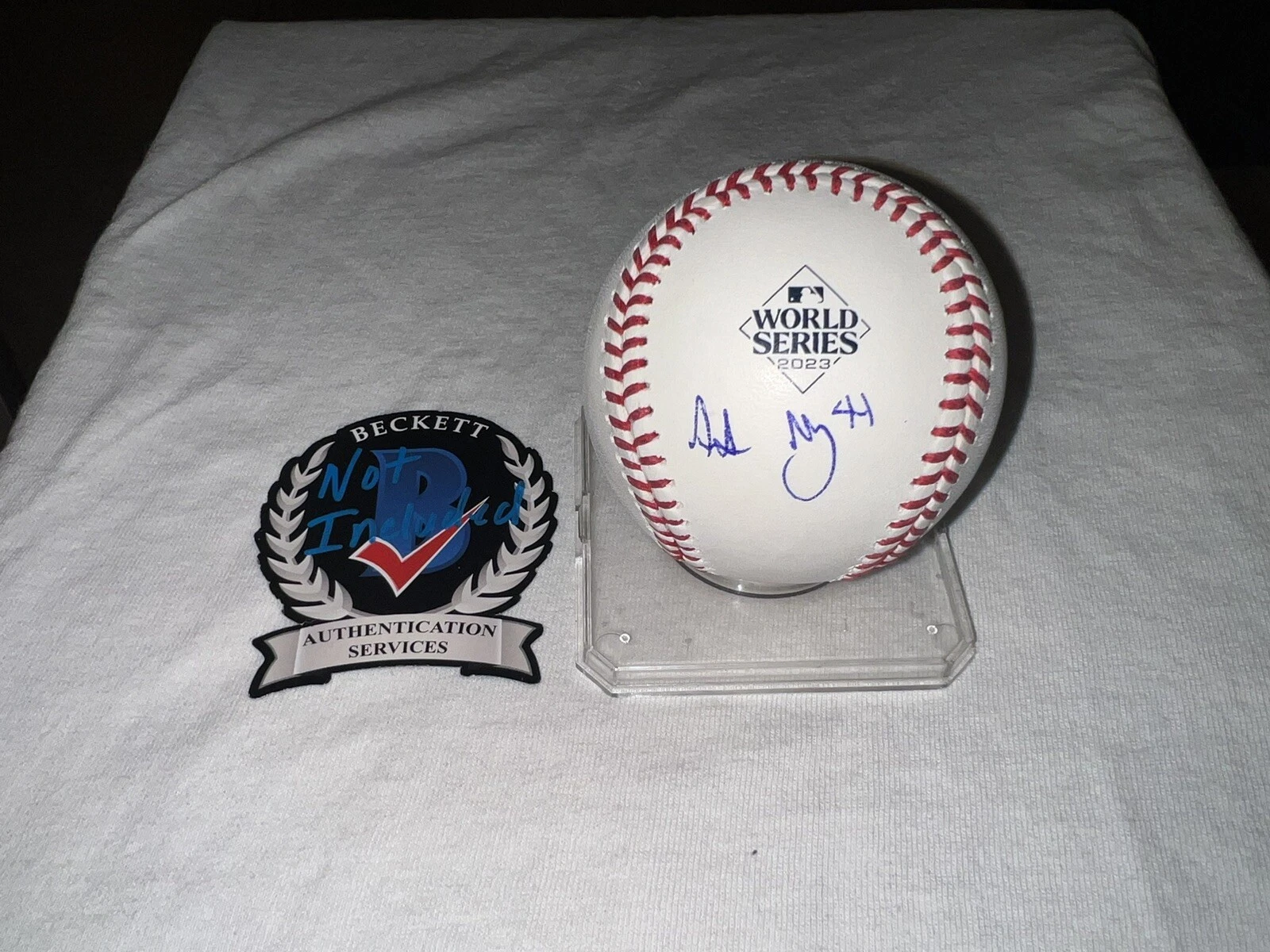 Andrew Heaney Signed Official 2023 World Series Baseball Texas Rangers BAS #2