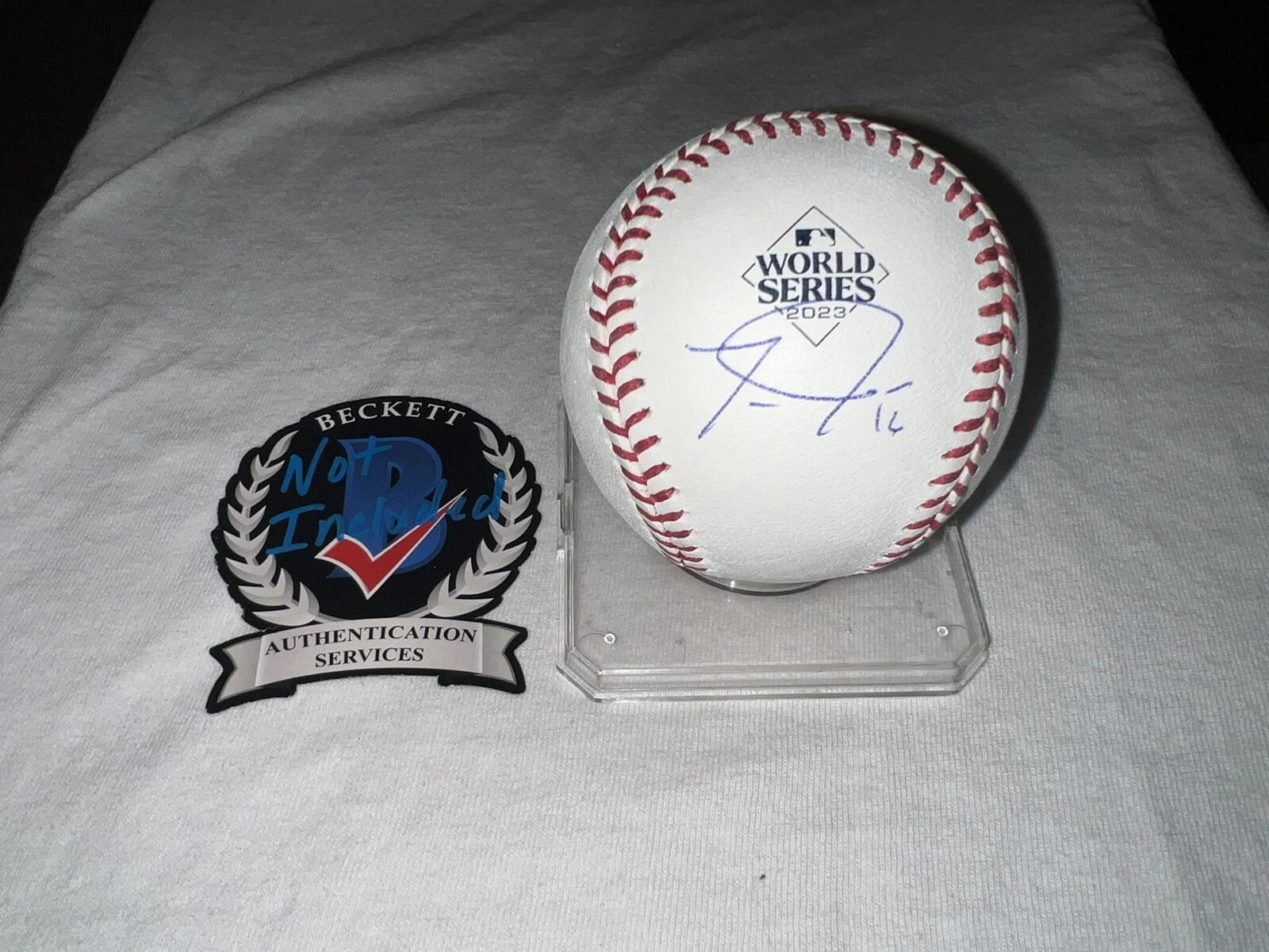 Travis Jankowski Signed Official 2023 World Series Baseball Texas Rangers BAS #4