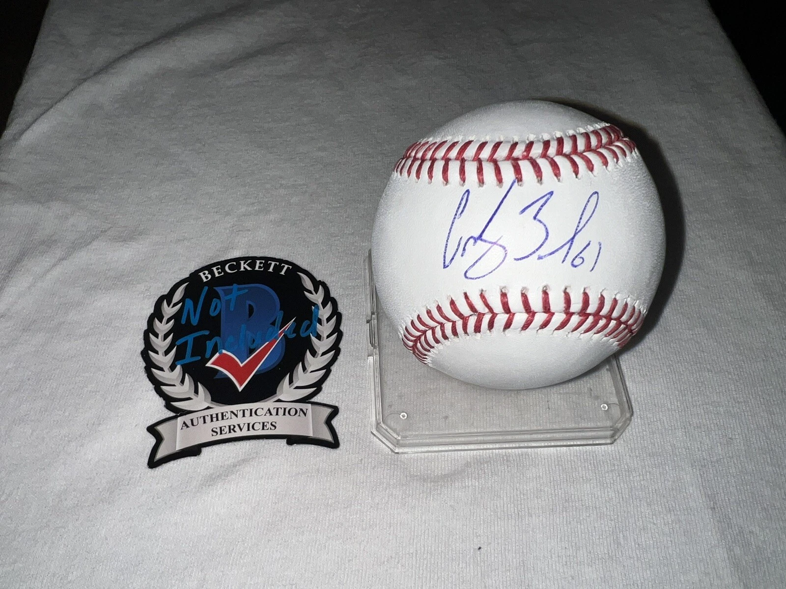 Cody Bradford Signed Official Major League Baseball Texas Rangers WS Beckett