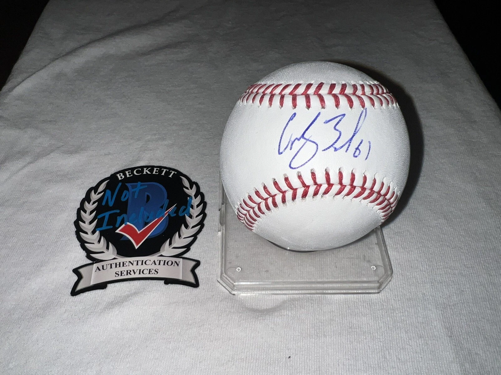 Cody Bradford Signed Official Major League Baseball Texas Rangers WS Beckett #2