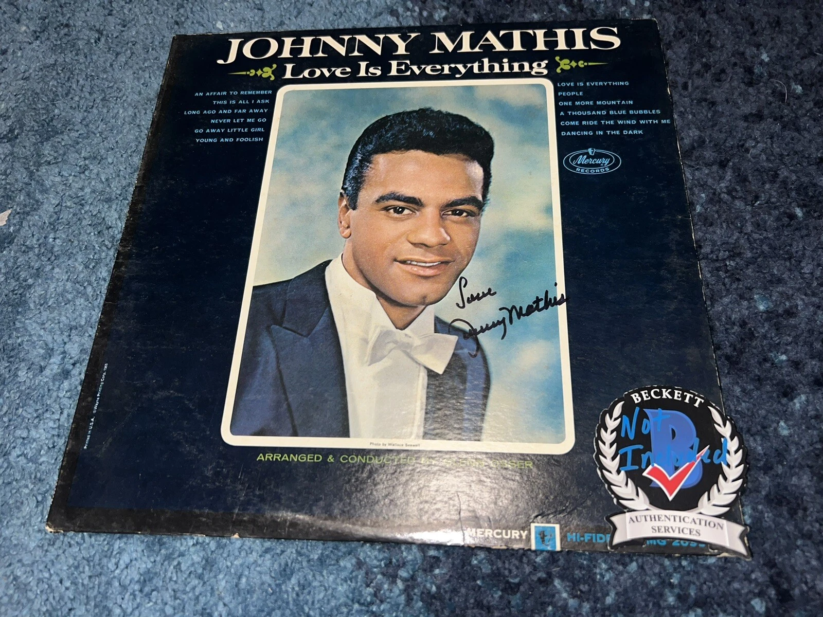 Johnny Mathis Signed Vinyl Album Love Is Everything Legend Beckett