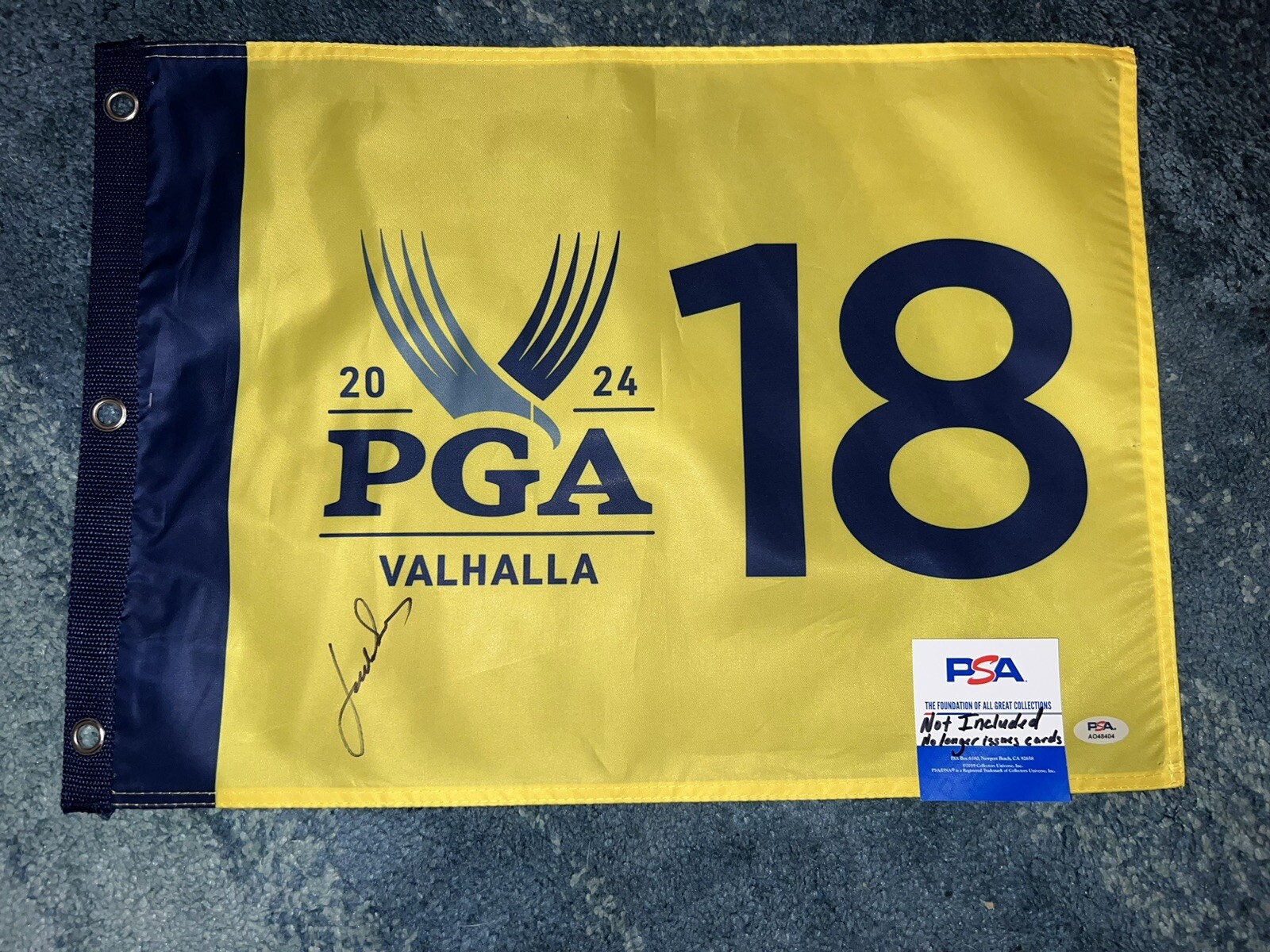 Jordan Spieth Signed Official 2024 PGA Championship Flag Valhalla Golf PSA #3