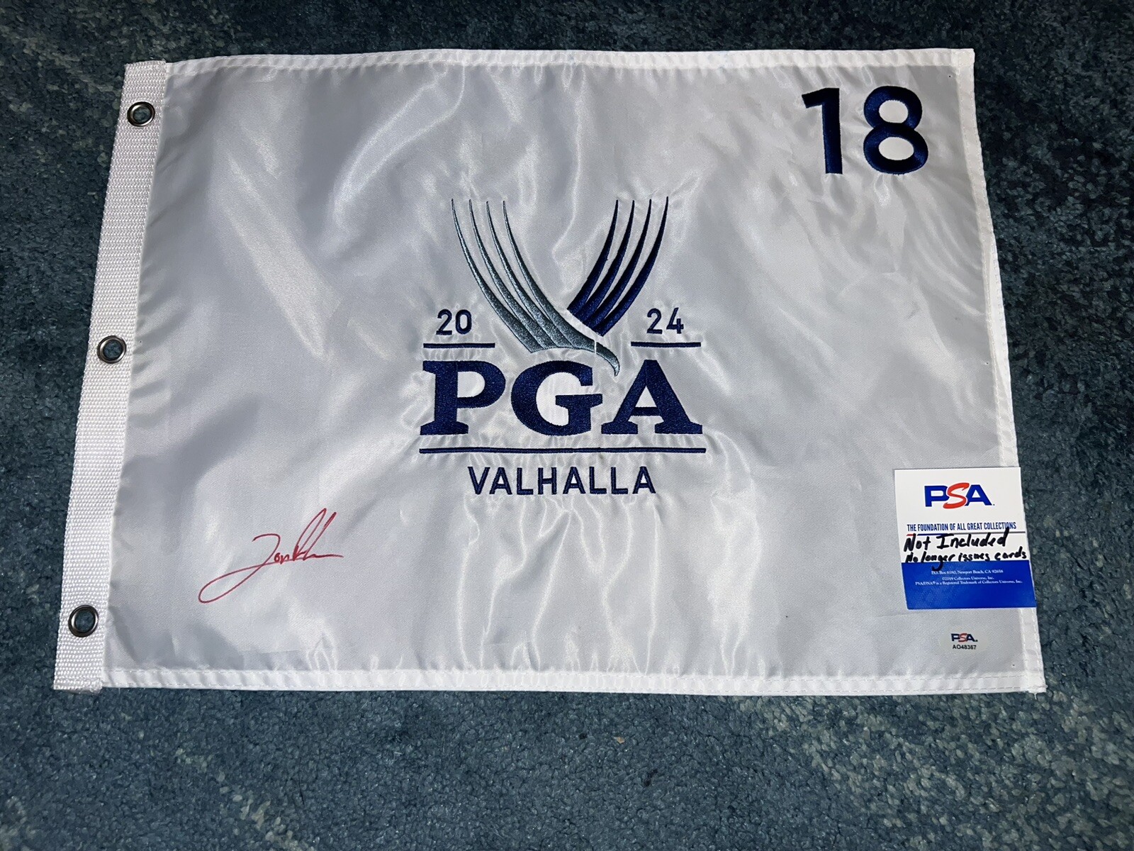 Jon Rahm Signed Official 2024 PGA Championship Flag Valhalla Golf PSA/DNA