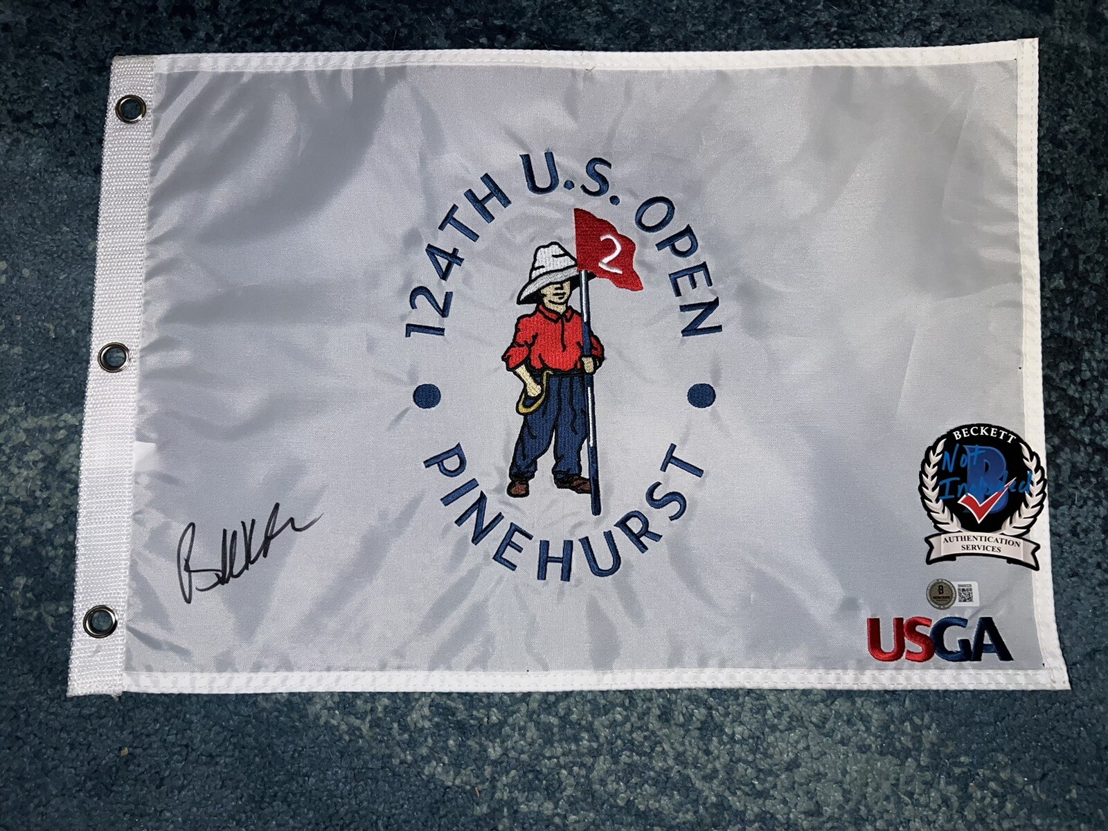Brooks Koepka Signed Official 2024 US Open Championship Flag Pinehurst Beckett