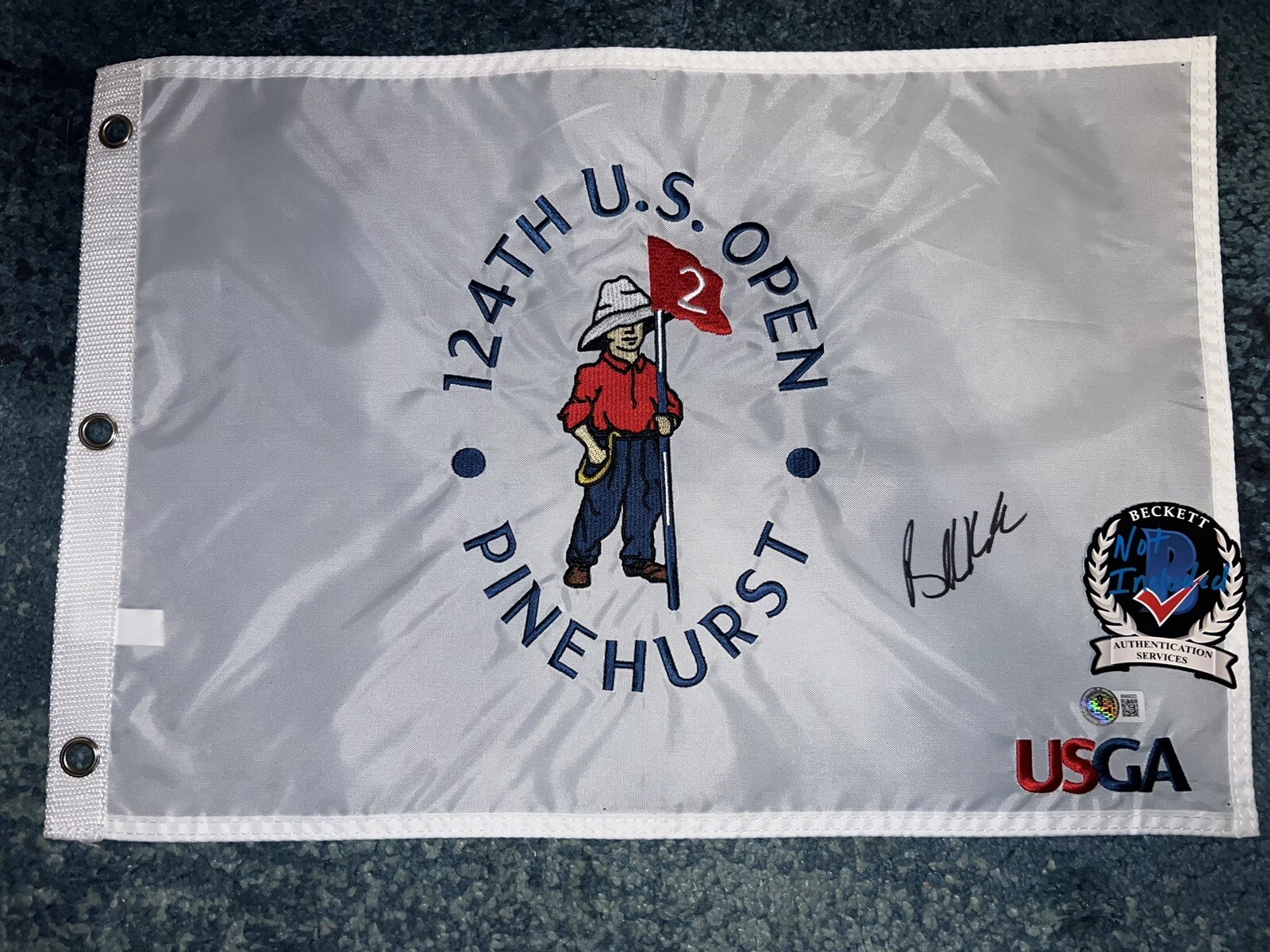 Brooks Koepka Signed Official 2024 US Open Championship Flag Pinehurst BAS #2