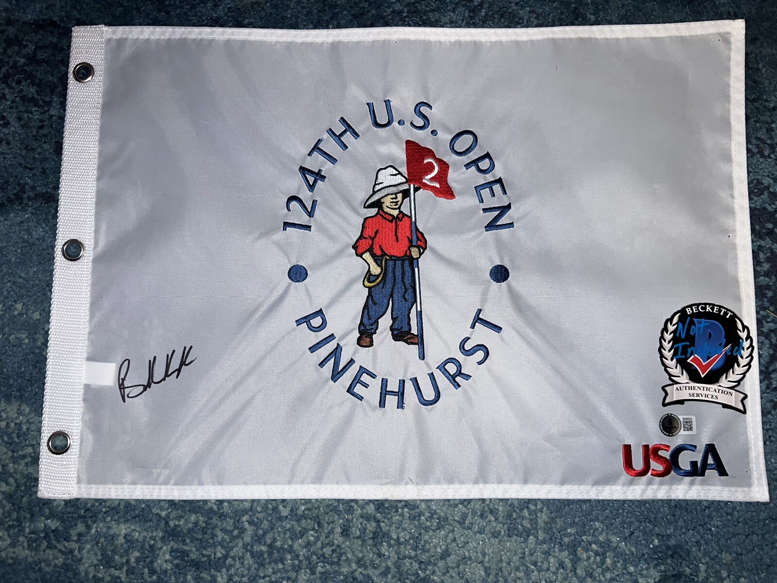 Brooks Koepka Signed Official 2024 US Open Championship Flag Pinehurst BAS #5