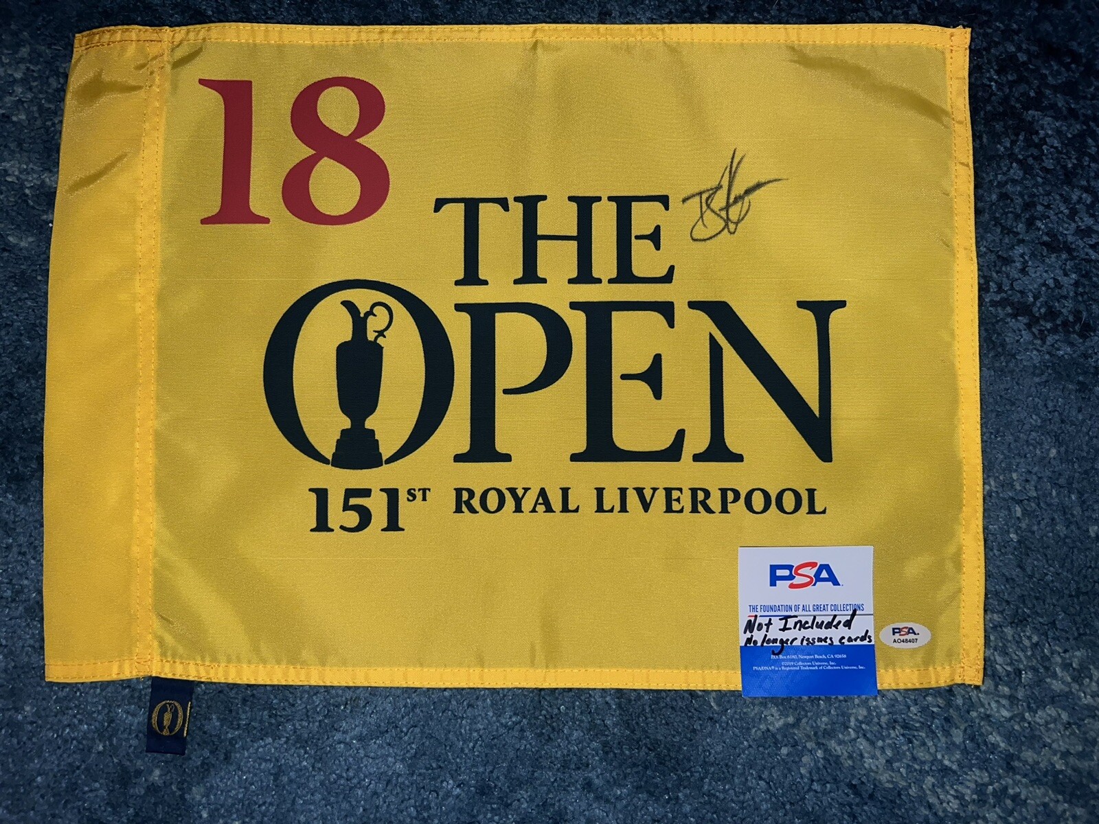 BRIAN HARMAN SIGNED OFFICIAL 151ST OPEN CHAMPIONSHIP FLAG BRITISH CHAMP PSA #2 COLLECTIBLE MEMORABILIA