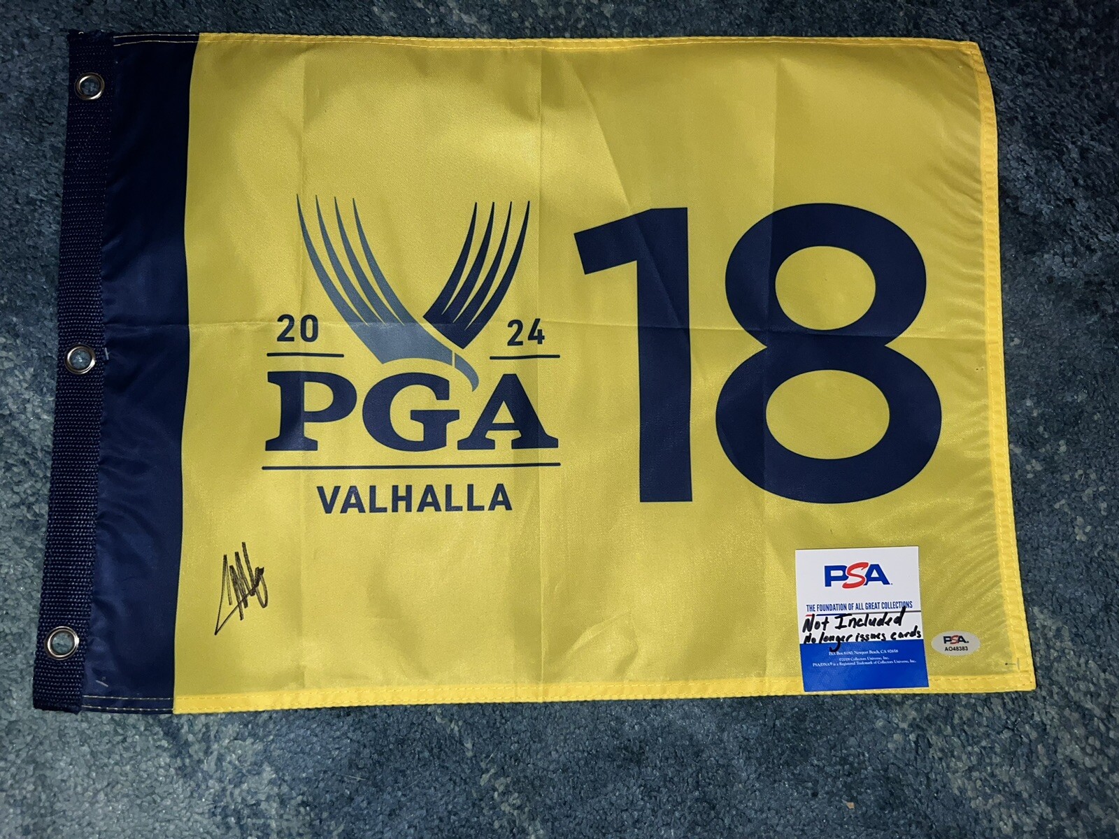 Collin Morikawa Signed Official 2024 PGA Championship Flag Valhalla Golf PSA