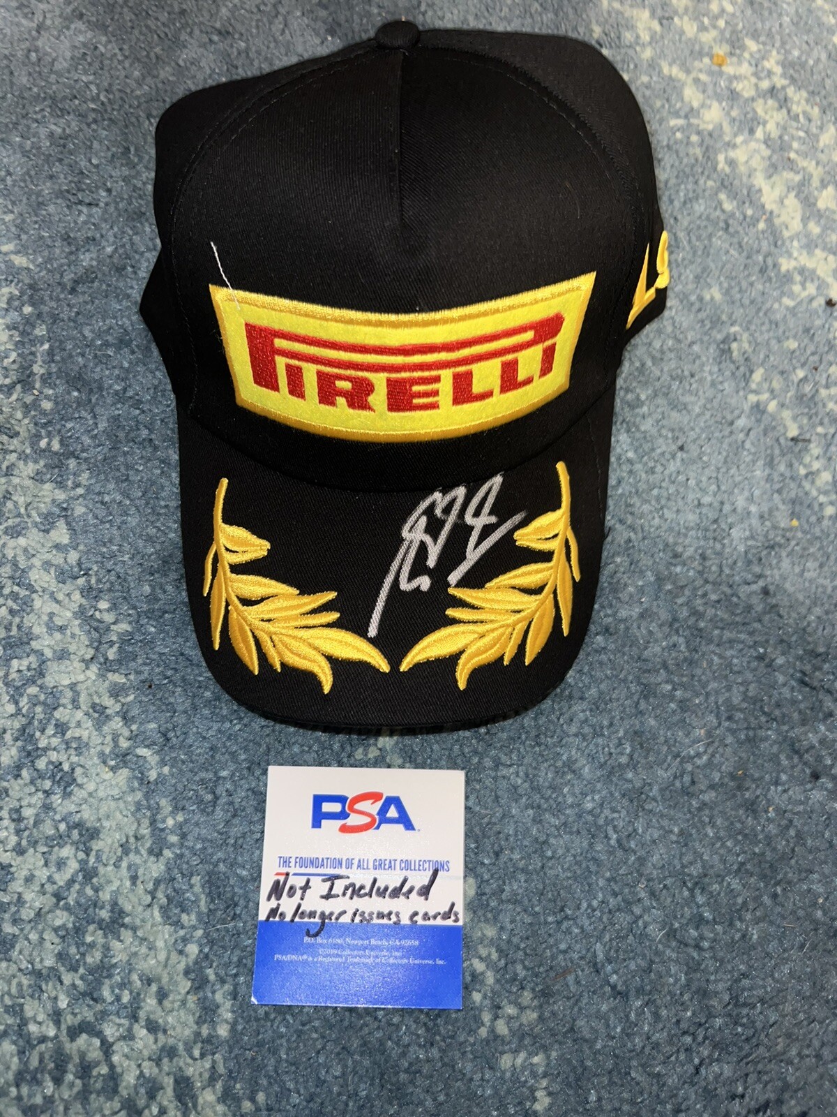 Mick Schumacher Signed Pirelli Podium Hat Mercedes Driver Star PSA/DNA