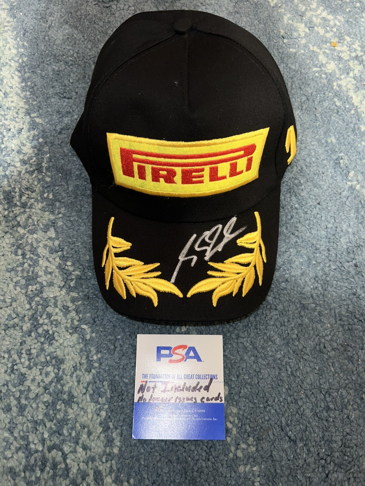 Mick Schumacher Signed Pirelli Podium Hat Mercedes Driver Star PSA/DNA #2