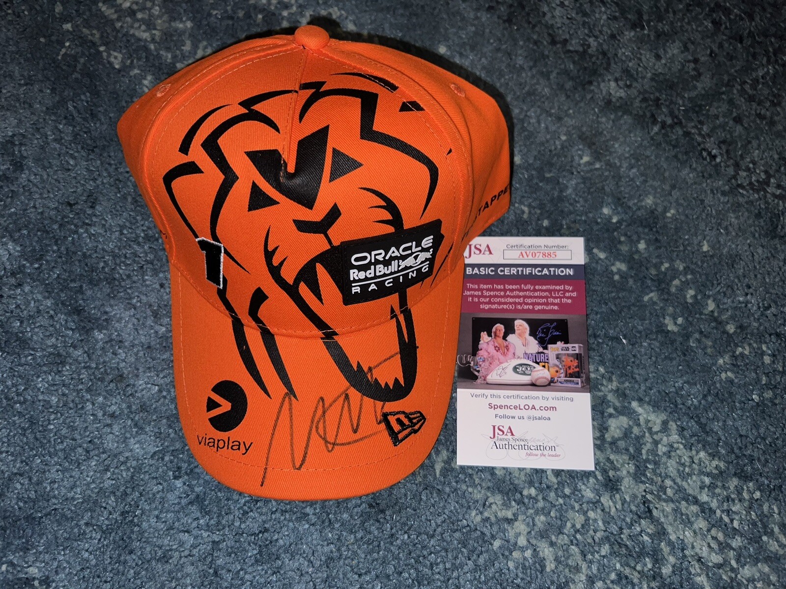 Max Verstappen Signed Orange Army Red Bull Hat 3x F1 Champ JSA Auth #3