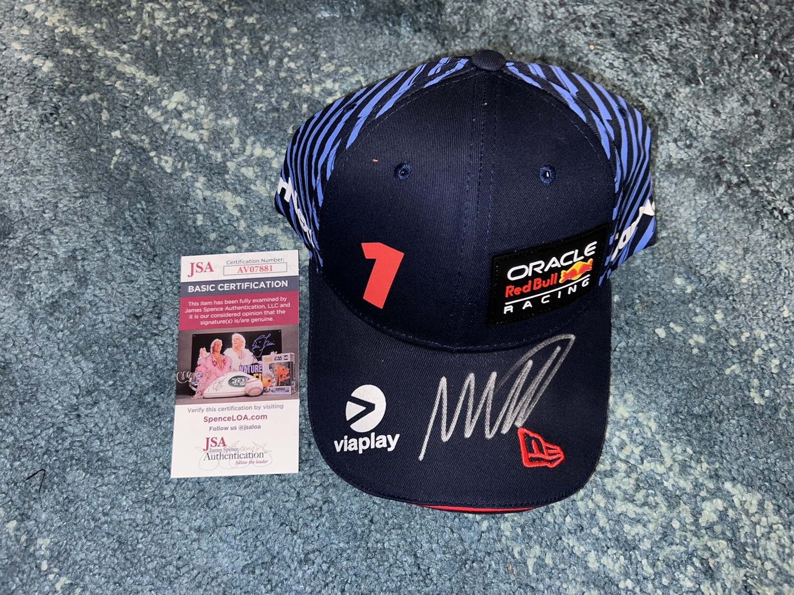 Max Verstappen Signed Oracle Red Bull 1 Hat 3x F1 Champ Superstar JSA Auth #4