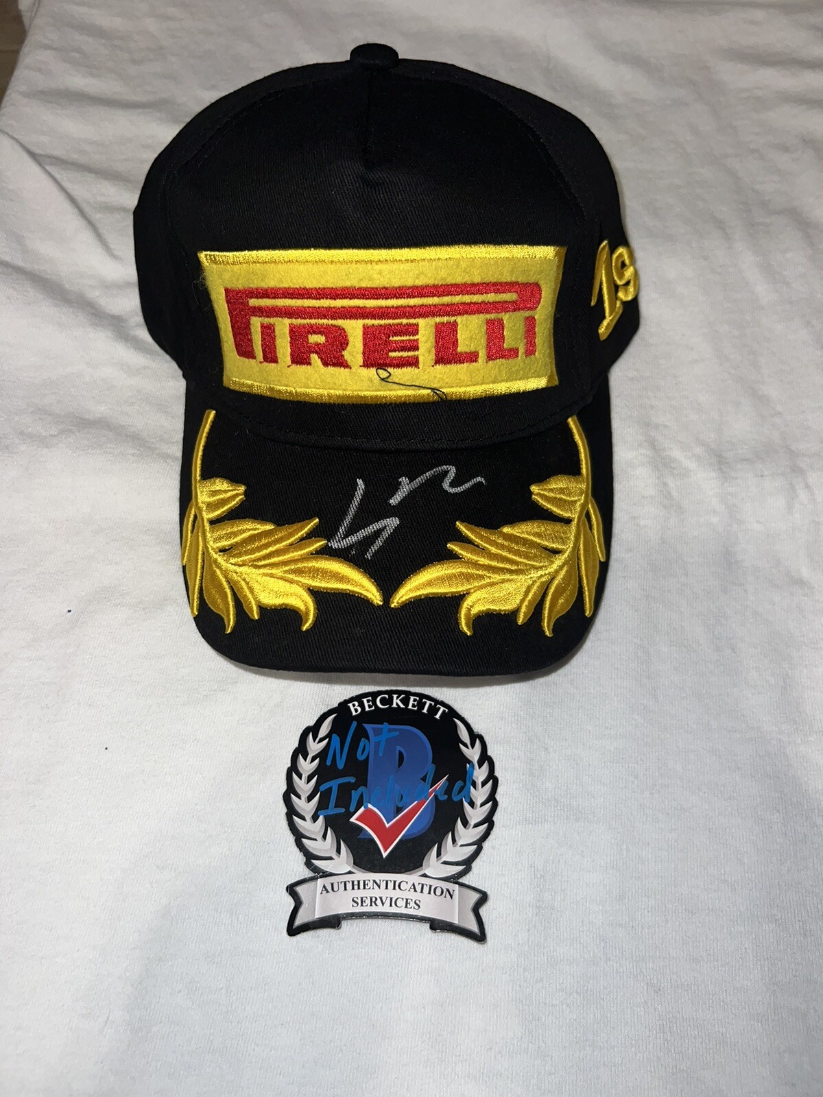 Lance Stroll Signed Pirelli Podium Hat Aston Martin Star Future Champ Beckett