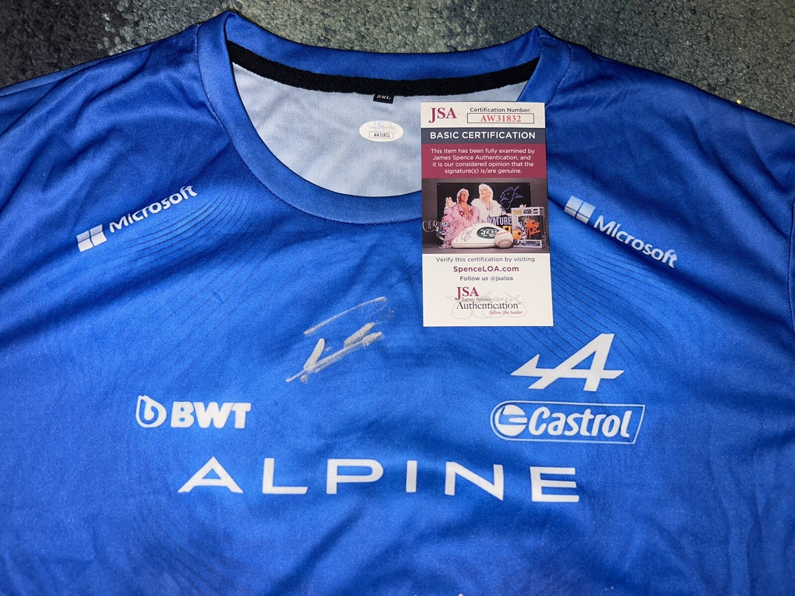 Esteban Ocon Signed Alpine T Shirt Formula 1 Superstar JSA Auth #2