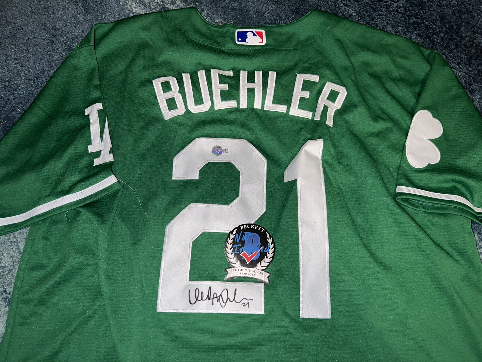 Walker Buehler Signed Los Angeles Dodgers Jersey St Patricks Day Beckett