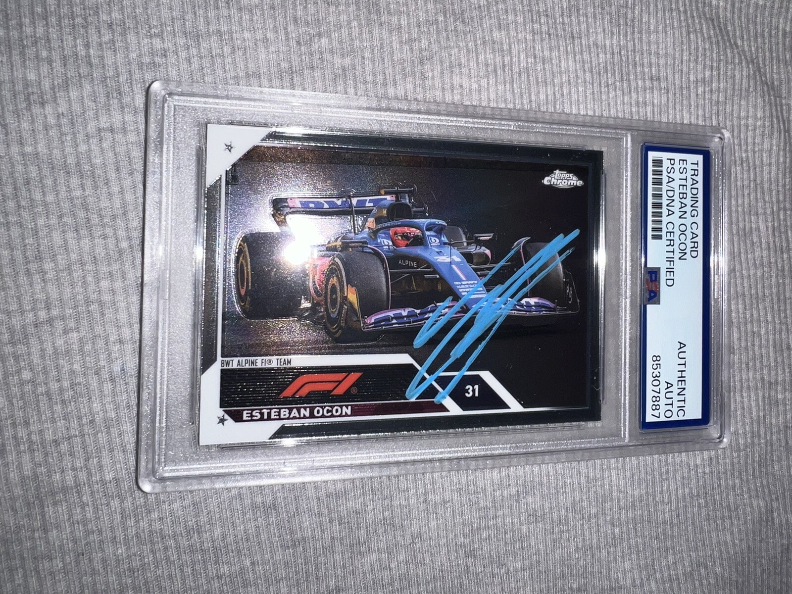 Esteban Ocon Signed 2023 Topps Chrome Card #109 Alpine Superstar F1 PSA/DNA