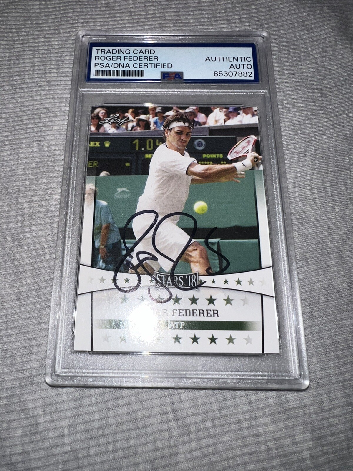 Roger Federer Signed 2018 Leaf Stars Trading Card Superstar Legend PSA/DNA