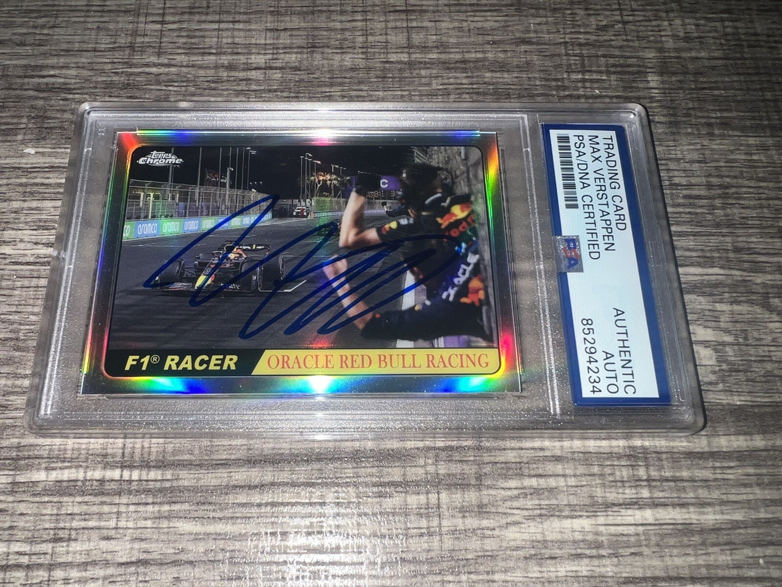 Max Verstappen Signed 2022 Topps Chrome F1 Card T68-MV Refractor RB PSA/DNA