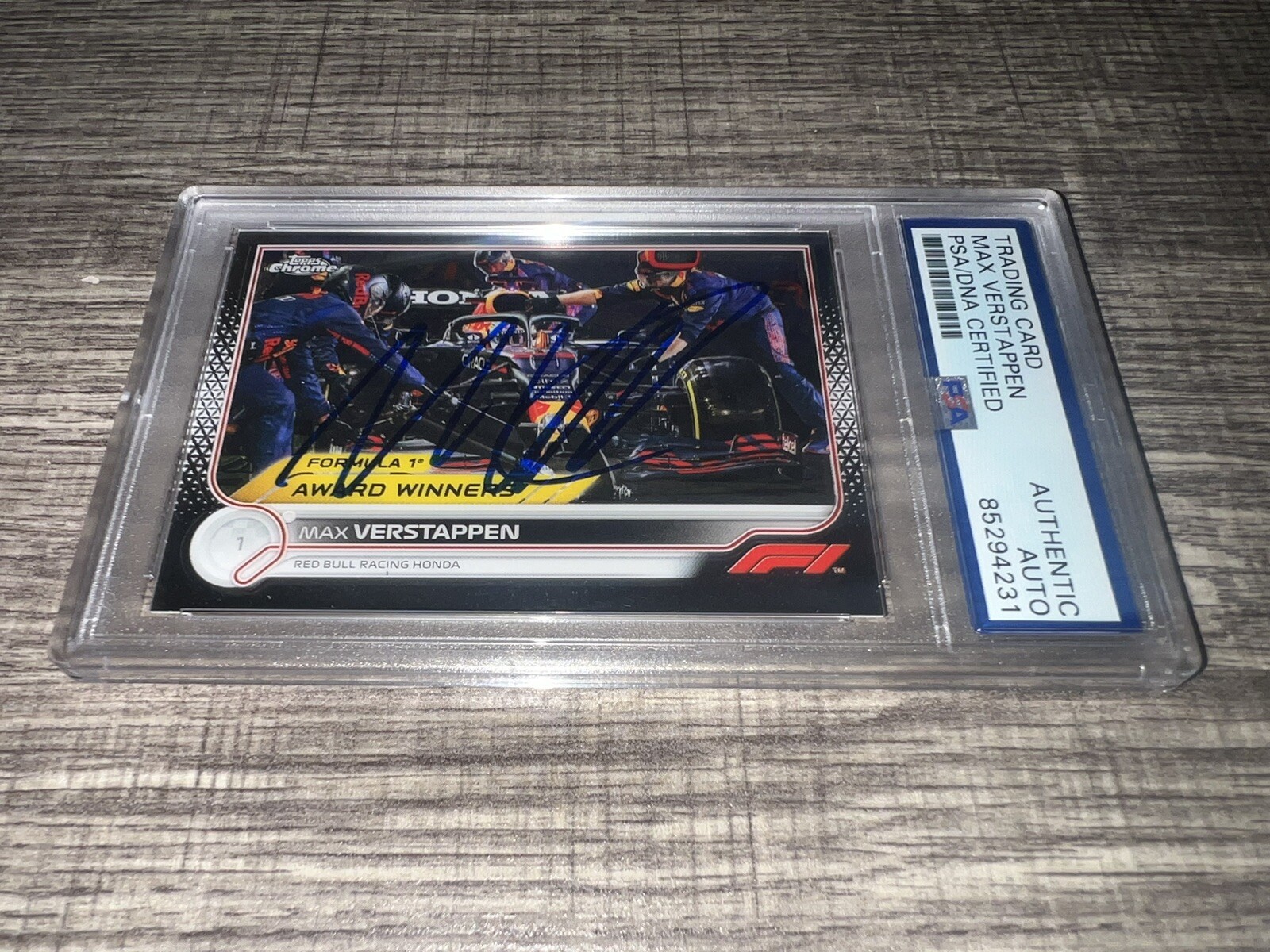 Max Verstappen Signed 2022 Topps Chrome F1 Card #196 Red Bull Racing PSA/DNA