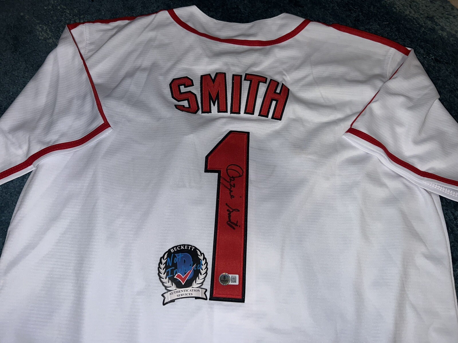 Ozzie Smith Signed St Louis Cardinals Jersey The Wizard Hall Of Fame Beckett