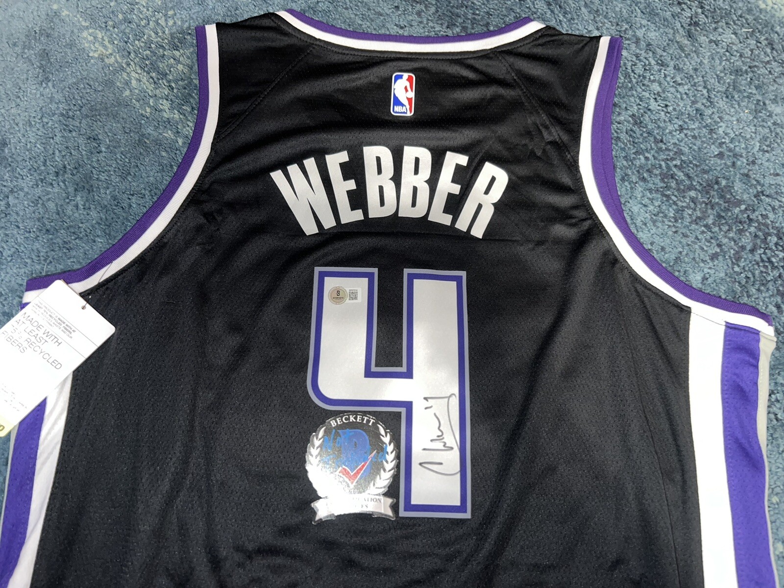 Chris Webber Signed Sacramento Kings Jersey #1 Overall Pick NCAA Legend BAS #4