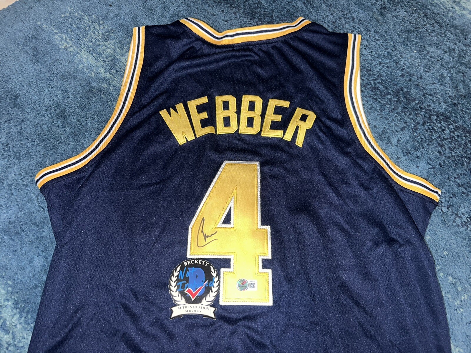 Chris Webber Signed University Of Michigan Jersey Fab Five #1 Overall Pick BAS
