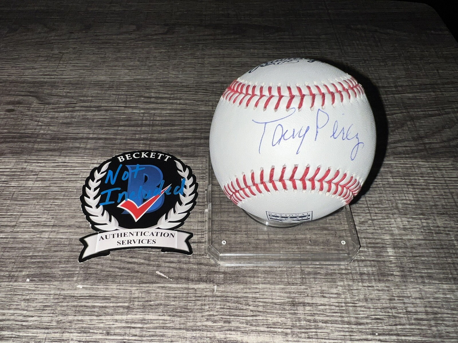 Tony Perez Signed Rawlings Official Hall Of Fame Baseball HOF 2000 Beckett